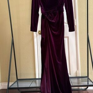 Elegant Velvet Purple Dress
